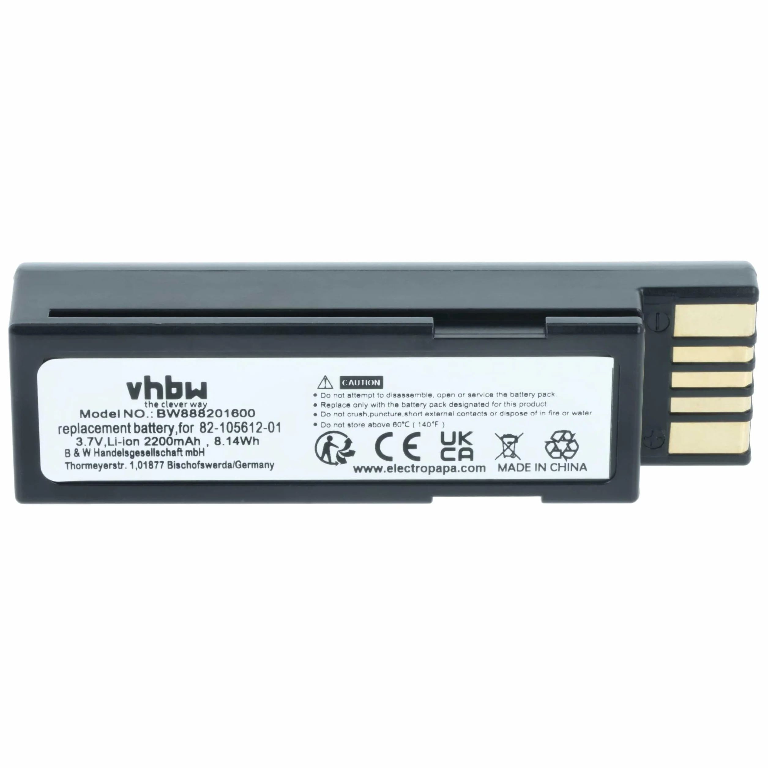vhbw Bateria zamienna do Zebra 82-166537-01 BTRY-36IAB0E-00 skanera kodów kreskowych POS 2200 mAh 3,7 V litowo-jonowa