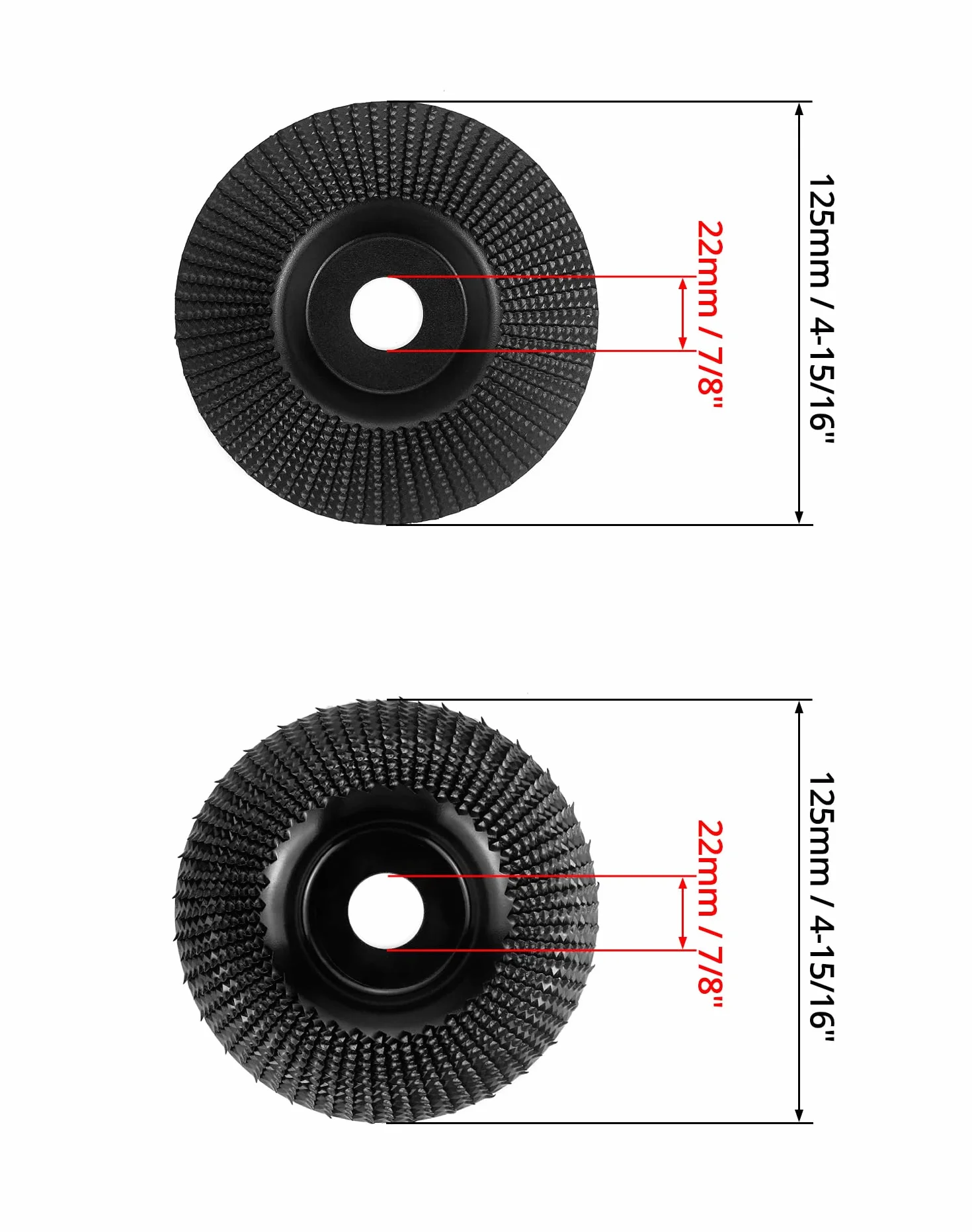 QWORK® 2 szt. frez do drewna tarcza tarnikowa Ø 125 mm x 22 mm, tarcza szlifierska do drewna, do materiałów niemetalicznych i nietwardych