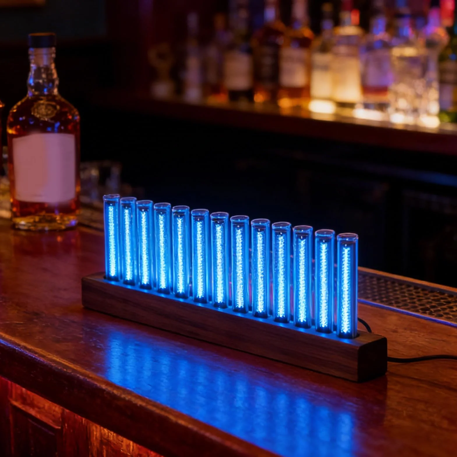 Bezprzewodowy Analizator Dźwięku LED 12 Lamp AGC RGB Wyświetlacz Widma Muzycznego