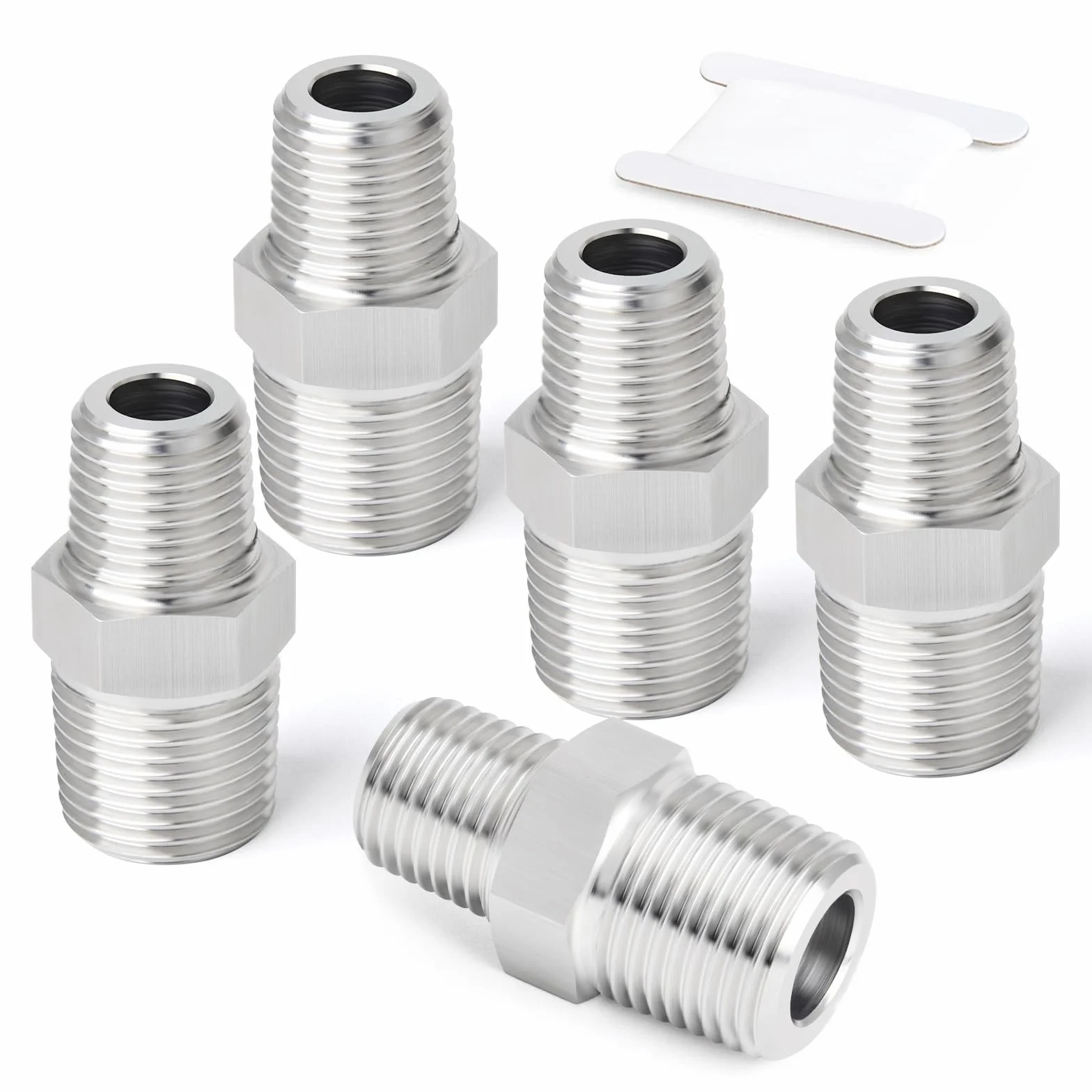 Reduktor sześciokątny 1/2" x 3/8" BSP męski ze stali nierdzewnej 304, 5 sztuk
