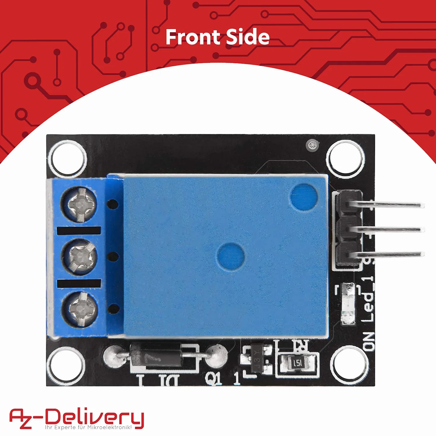 AZDelivery 3 x 1-przekaźnik 5V KY-019 moduł wyzwalacza wysokiego poziomu, kompatybilny z Arduino i Raspberry Pi wraz z e-bookiem!