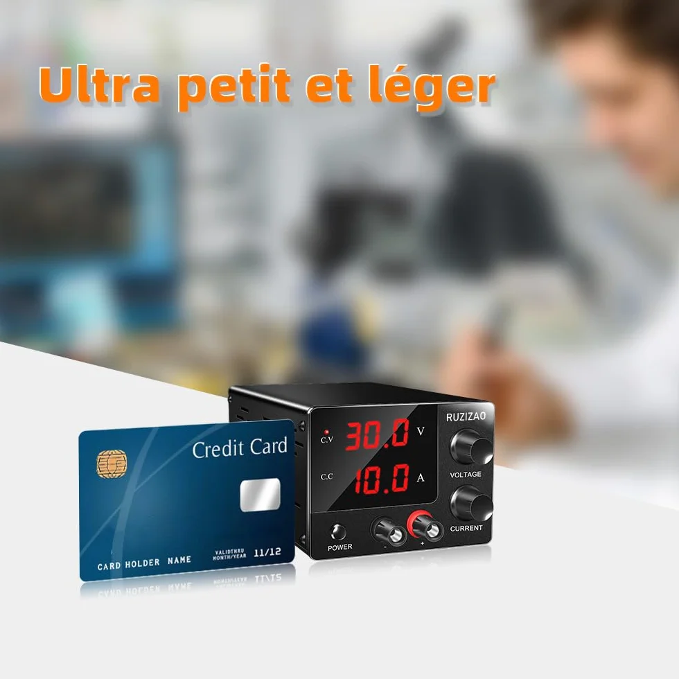 Zasilacz laboratoryjny 30V 10A 150W, regulowany zasilacz DC Mini wyświetlacz LED 3 cyfrowy pokrętło enkoder