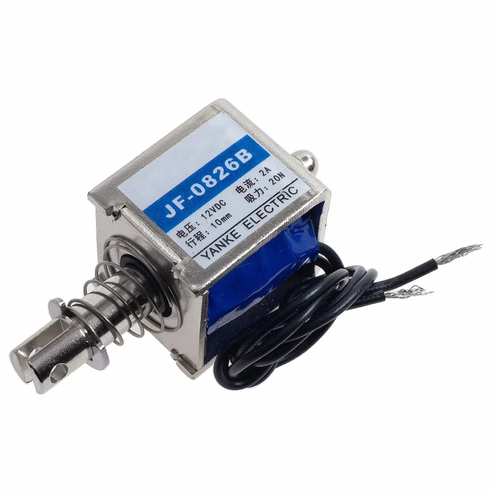 DollaTek 12 V elektromagnes otwartej ramy 10 mm skok Push Pull typ elektroniczny DC elektromagnes 20 N siła