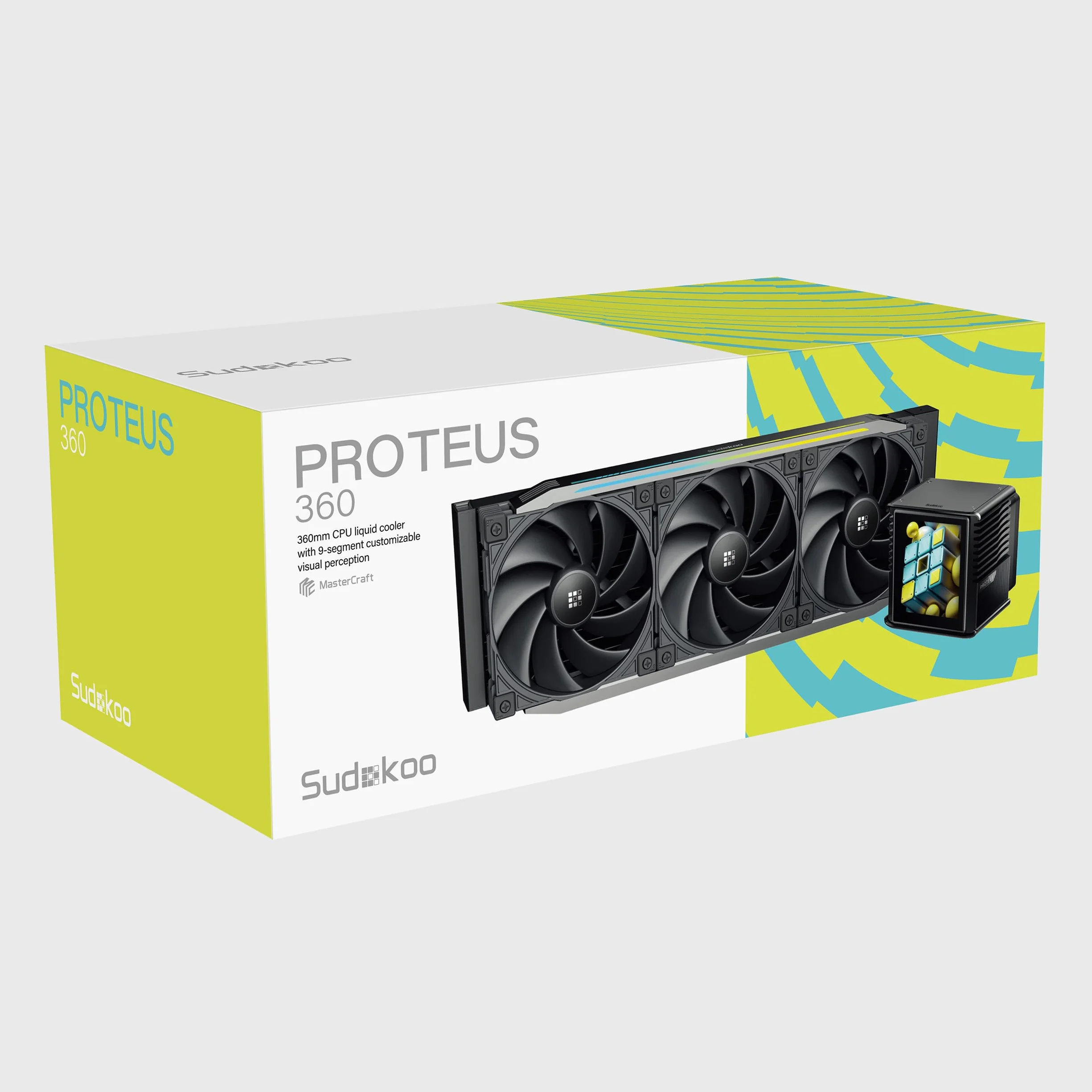 Sudokoo PROTEUS 360 AIO CPU Chłodzenie Wodne, Regulowany Segment, Ekran LCD 3,4", Pompa PWM, TDP 320W, Wentylator o Wysokiej Wydajności 30mm, Intel LGA 1851/1700/1200/115X AMD AM5/AM4