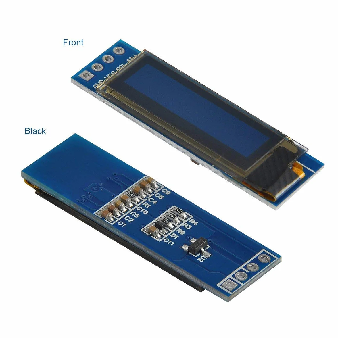DollaTek 2 szt. I2C OLED modu? wy?wietlacza 0,91 cala I2C OLED ekran sterownik DC 3,3 V ~ 5 V dla Arduino - bia?a czcionka