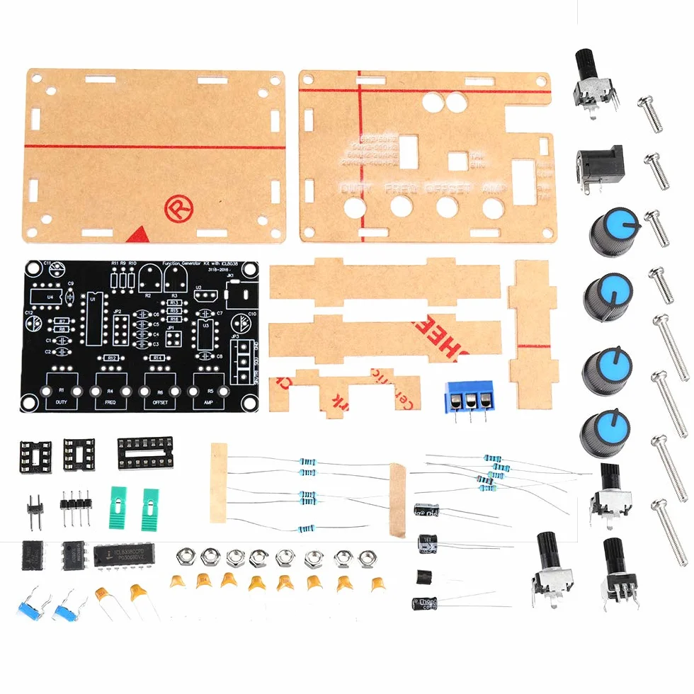 DollaTek ICL8038 precyzyjny generator sygna?u DIY zestaw sinusoidalny trójk?t kwadratowy pi?okszta?t wyj?cie 5 Hz ~ 400 kHz regulowana amplituda cz?stotliwo?ci