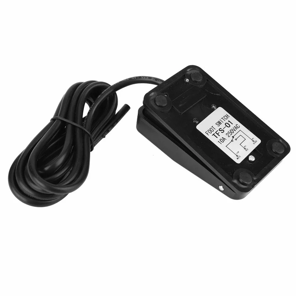 TFS-01 Przełącznik Nożny 250VAC 10A IP67 Wodoodporny Pedał ON Off Chwilowy Czarny (Długość Linki 2 Metry)