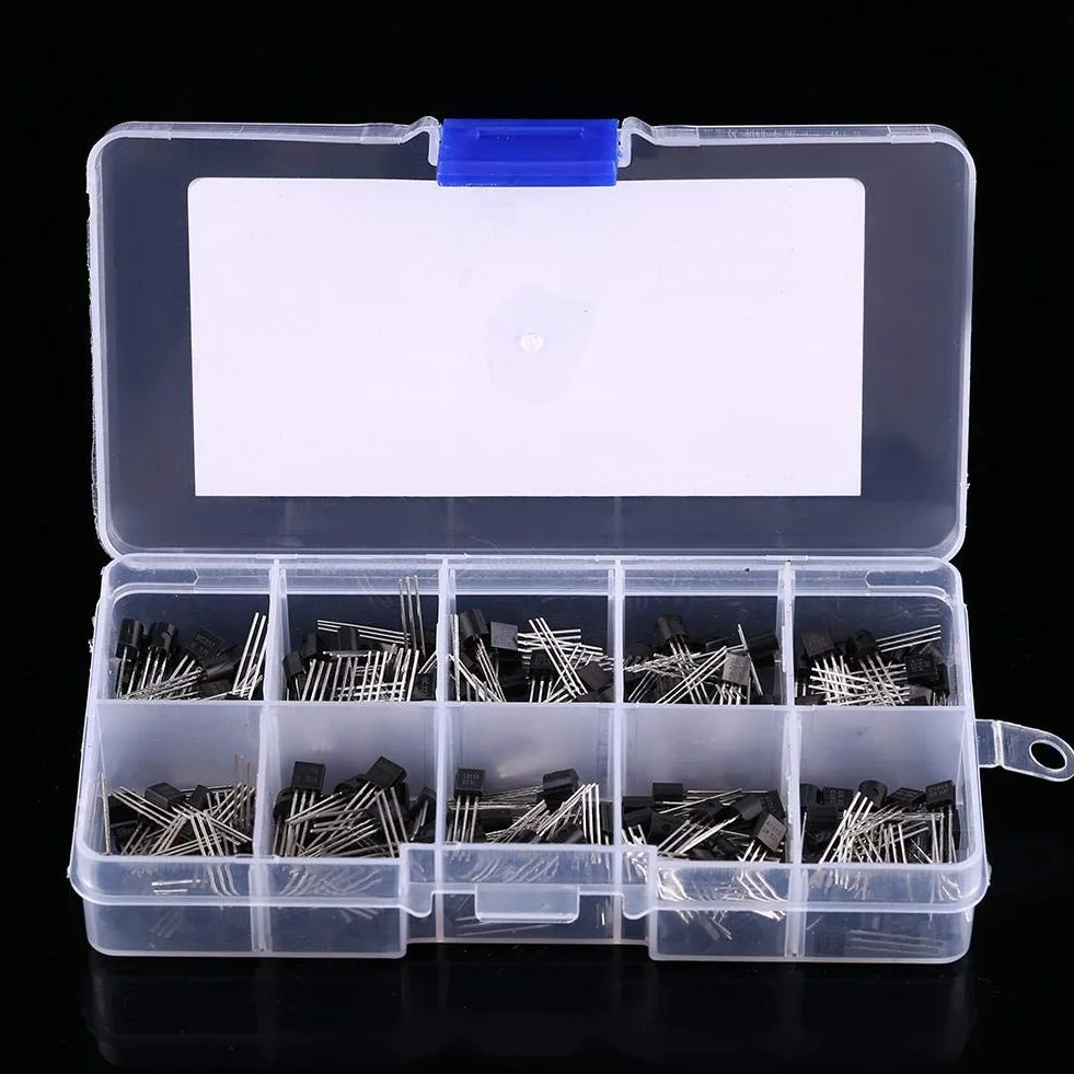 Silizium Transistoren Sortiment 200 Stücke 10 Werte BC337 BC327 2N2222 2N2907 2N3904 2N3906