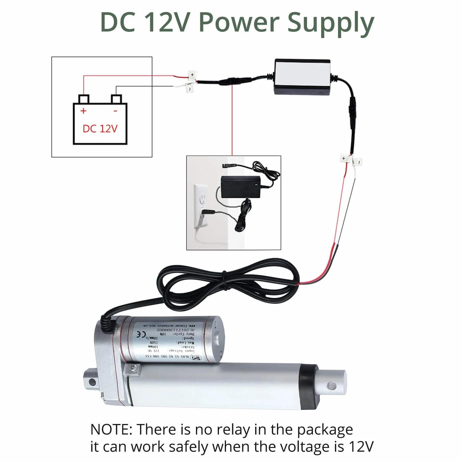 EYPINS 1000N 50 mm napęd liniowy DC 12 V IP54 ze stopu aluminium trawnik elektryczny sterowanie ruchem meble liniowe pchanie pociągnięcie 14 mm/s do łóżka elektrycznego sofy fotel