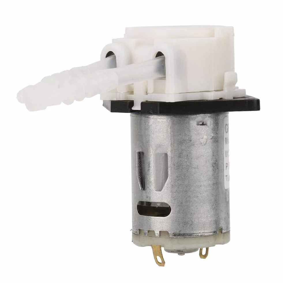 Perystaltyczne pompy dozujące, Keenso DC 12 V 3 x 5 mm, pompa dozująca, chemiczna, płynna pompa wodna, automatyczna, miniaturowa do akwarium laboratorium chemicznego analityczna (biała)