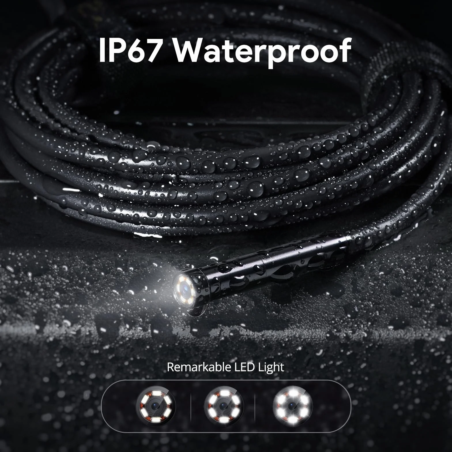 Kamera endoskopowa z oświetleniem, DEPSTECH 1080P, podwójny obiektyw 5,0 cali, ekran IPS, kamera inspekcyjna IP67 wodoodporna, 5m kamera wężowa, kamera przemysłowa, rurowa, kanałowa 5M