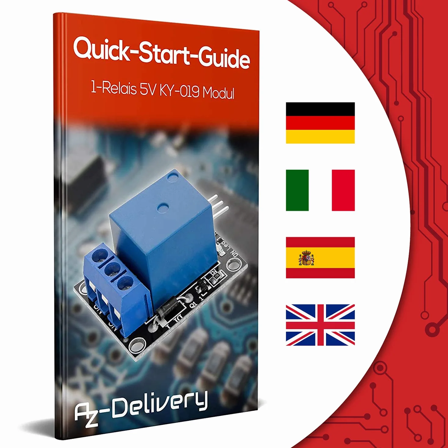 AZDelivery 3 x 1-przekaźnik 5V KY-019 moduł wyzwalacza wysokiego poziomu, kompatybilny z Arduino i Raspberry Pi wraz z e-bookiem!