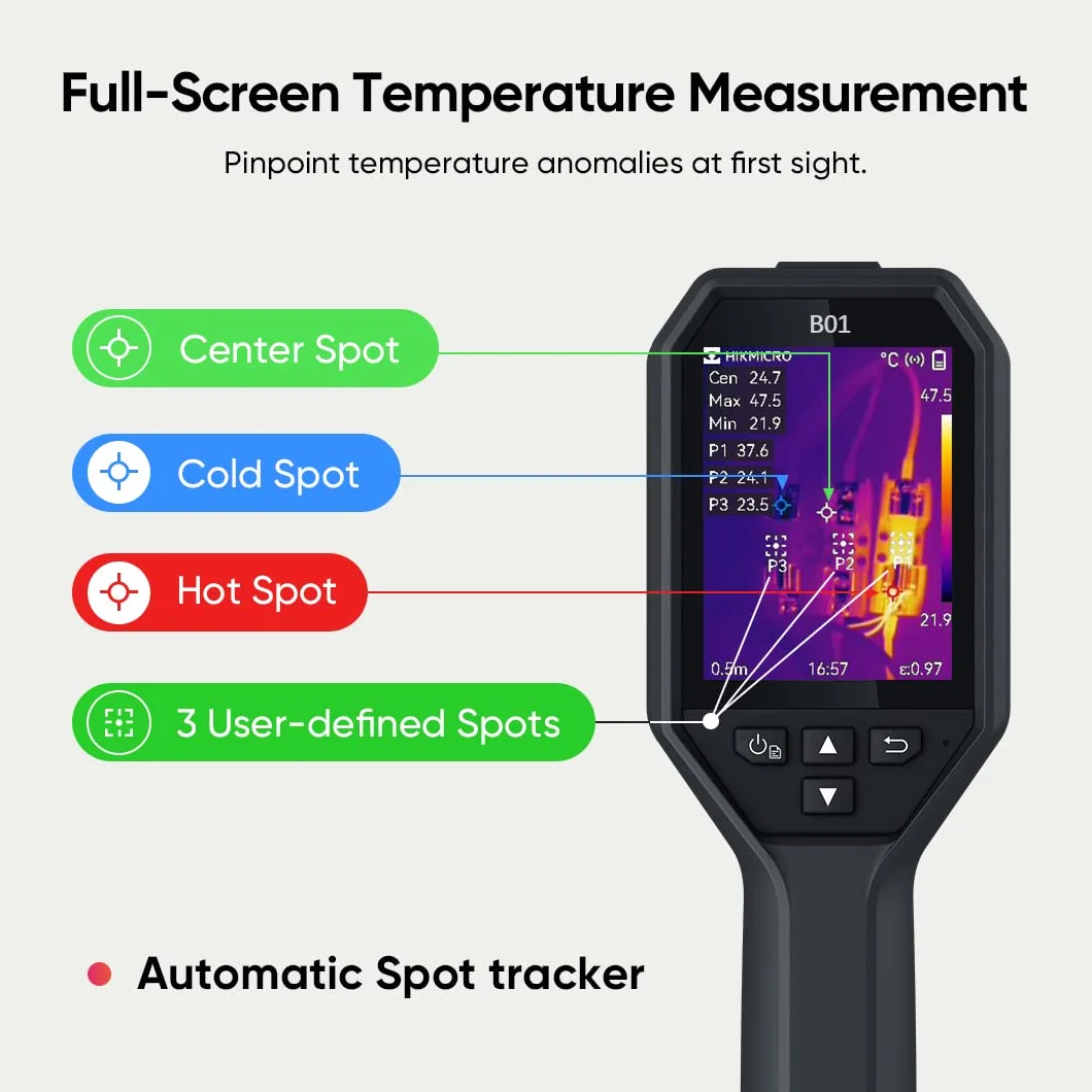 HIKMICRO Kamera termowizyjna B01 256x192 IR WiFi 25 Hz 49152 pikseli LCD 3,2 cala
