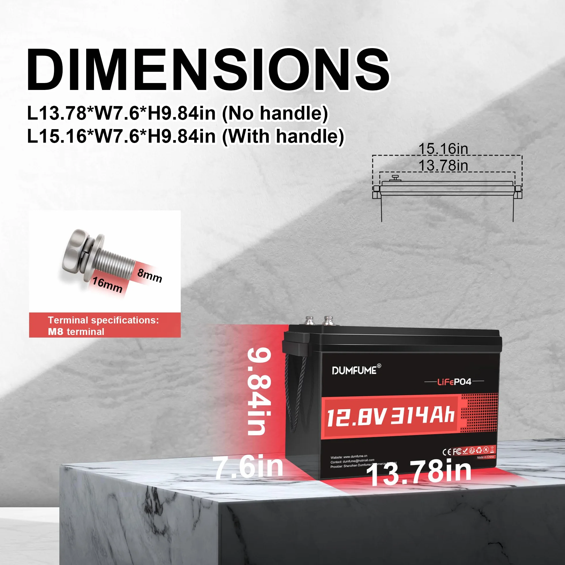 Bateria LiFePO4 12V 300Ah (314Ah) z BMS 200A 4019Wh 4000+ Cykli Akumulator Litowy do Kamperów Fotowoltaiki Off-Grid