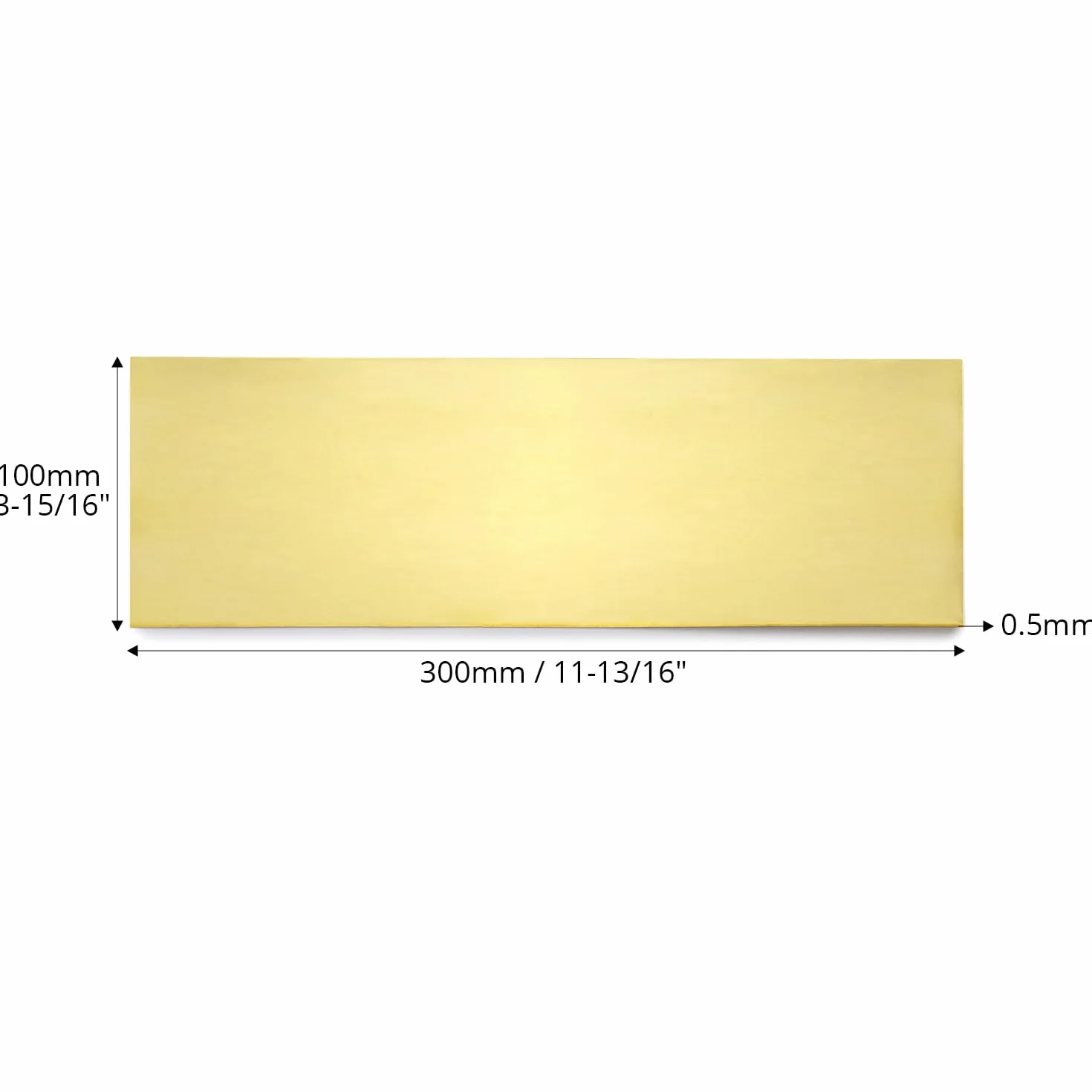 Odporna na korozję blacha mosiężna QWORK H62 (0,5 mm, 100 mm x 300 mm)