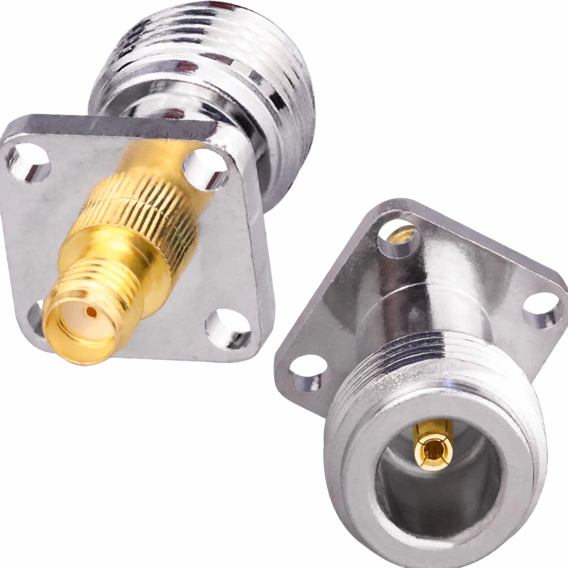 N Buchse auf SMA Buchse Panel Mount 4 Loch 17,5 mm Koax Adapter für RF Antennen Wifi Radios
