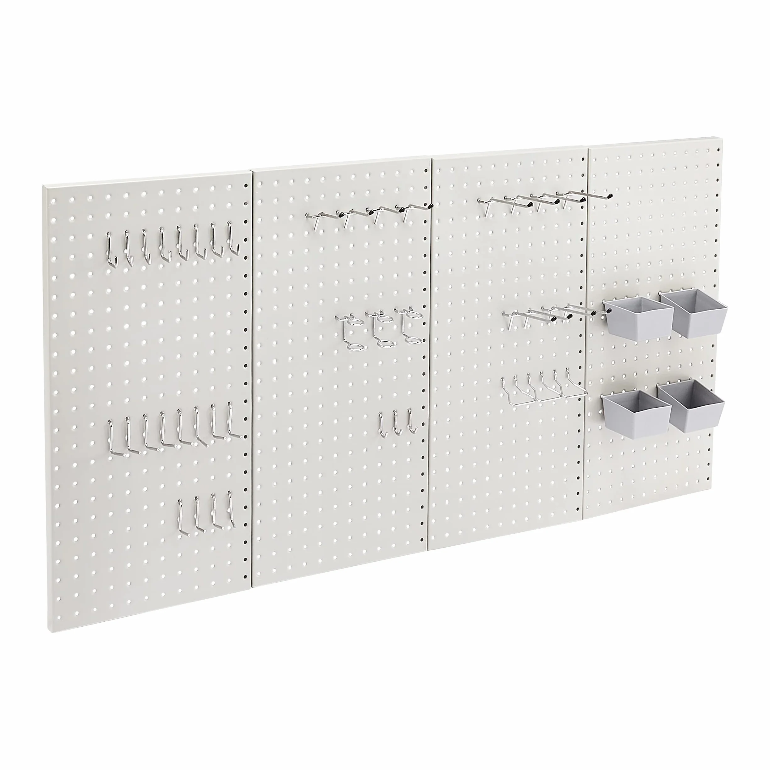Amazon Basics zestaw prostokątnych metalowych tablic perforowanych 48 szt szary