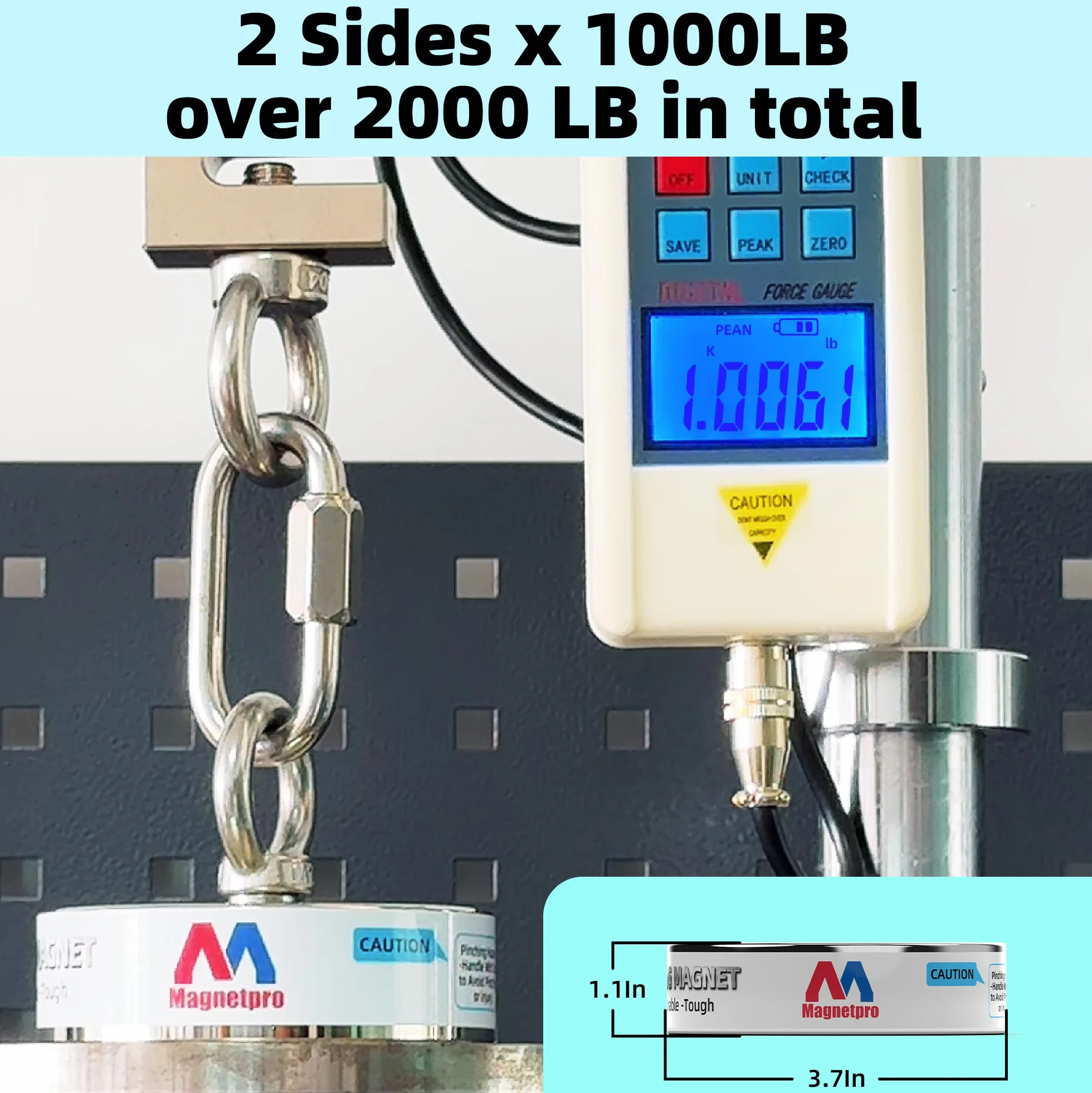 Magnetpro 900 kg, kompletny zestaw magnesów przychodzących, dwustronny magnes wędkarski zawiera silny magnes neodymowy, trwała linka o długości 20 m, karabińczyk, rękawiczki, haczyk i torbę do
