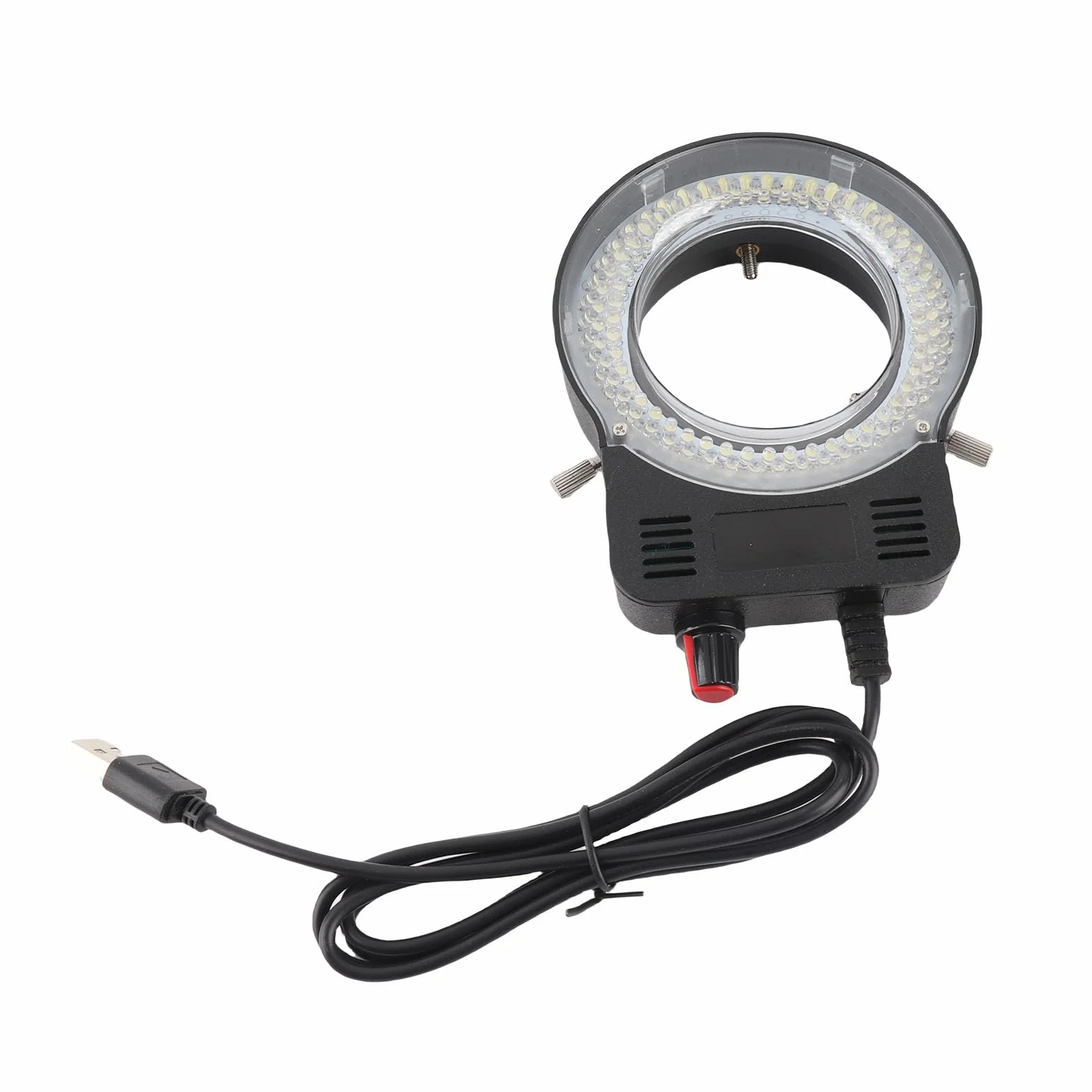 144 LED Mikroskop Pierścieniowy Oświetlacz z regulacją światła, Zasilana Przez USB Lampa Mikroskopowa o Wysokiej Jasności Źródło światła Pierścieniowego LED do Tokarek Aparaty