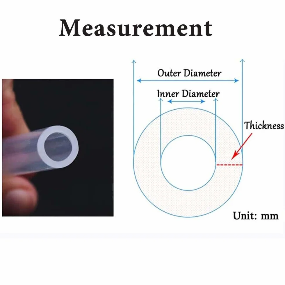 Silikonowa rurka elastyczna 0,8 mm średnica wewnętrzna x 1,9 mm grubość ścianki 0,55 mm przezroczysty wąż 2 metry odporny na wysokie temperatury