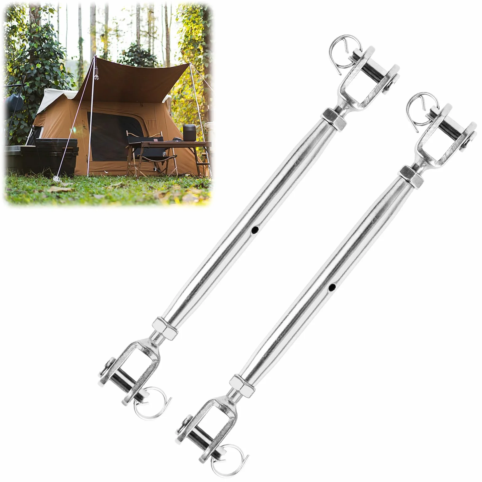 Jognee Medifier 2 szt. napinacz linowy M6 ze stali nierdzewnej, napinacz do wantów ze stali nierdzewnej M6 Stainless, zapięcie napinające Medifier do markiz żaglowych
