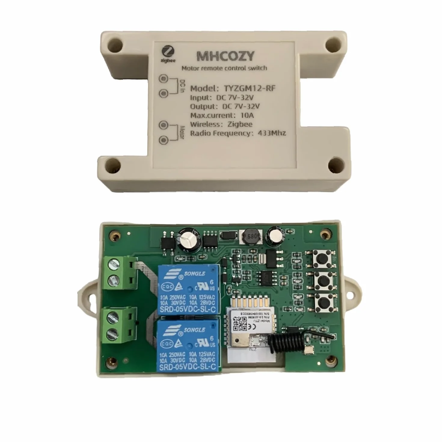 Tuya Smart Life App Zigbee Smart Wireless DC liniowy Acuator/Motor Forward Reverse Controller Relay Modul, współpracuje z Alexa (Tuya Zigbee Hub potrzebny)