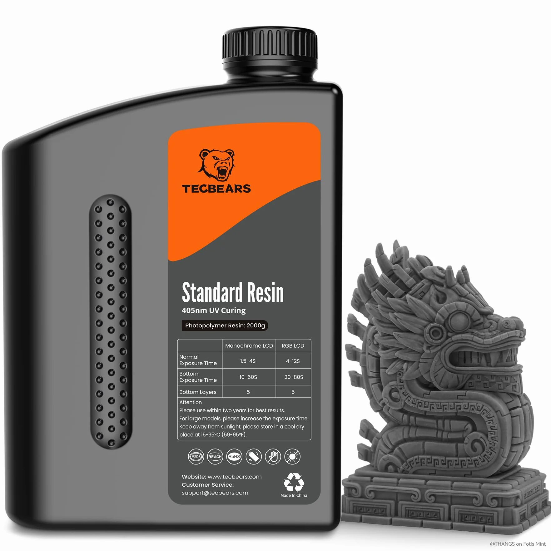 TECBEAR standardowa drukarka 3D UV 405 nm żywica fotopolimerowa 2KG do LCD/DLP/SLA