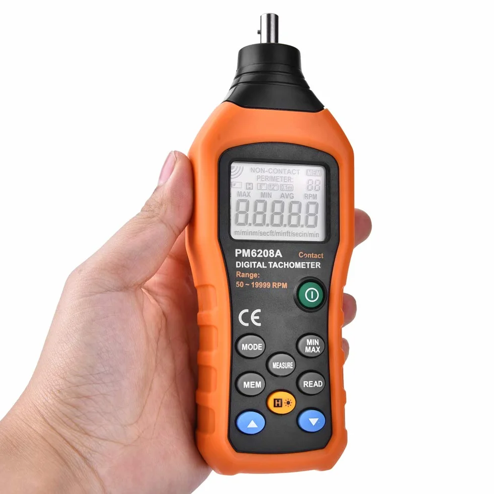 PEAKMETER PM6208A Obrotomierz cyfrowy z podświetleniem LCD, Ręczny tester prędkości