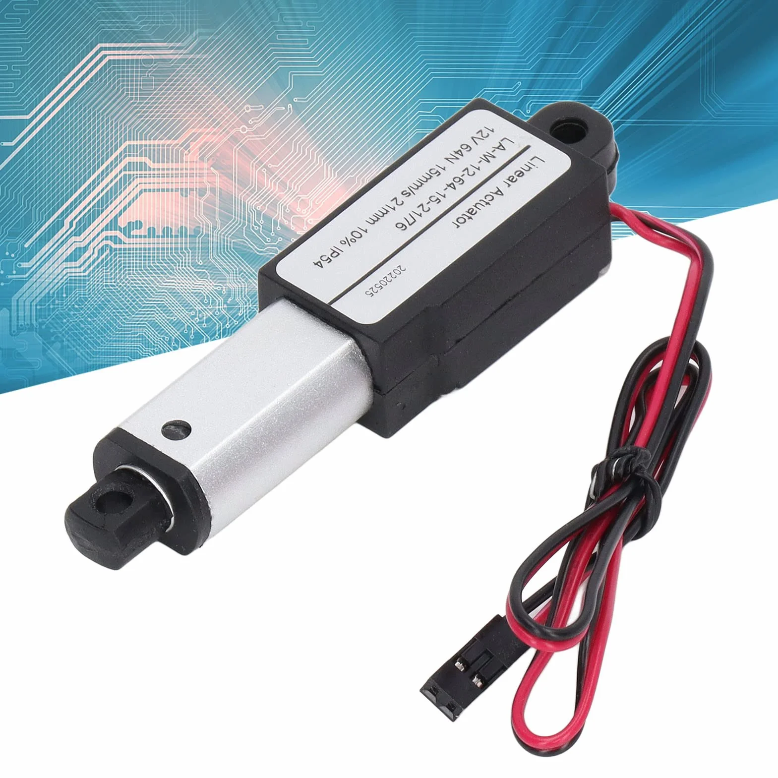 Mini Elektryczny Siłownik Liniowy 12V 64N 15mm/s IP54 21mm