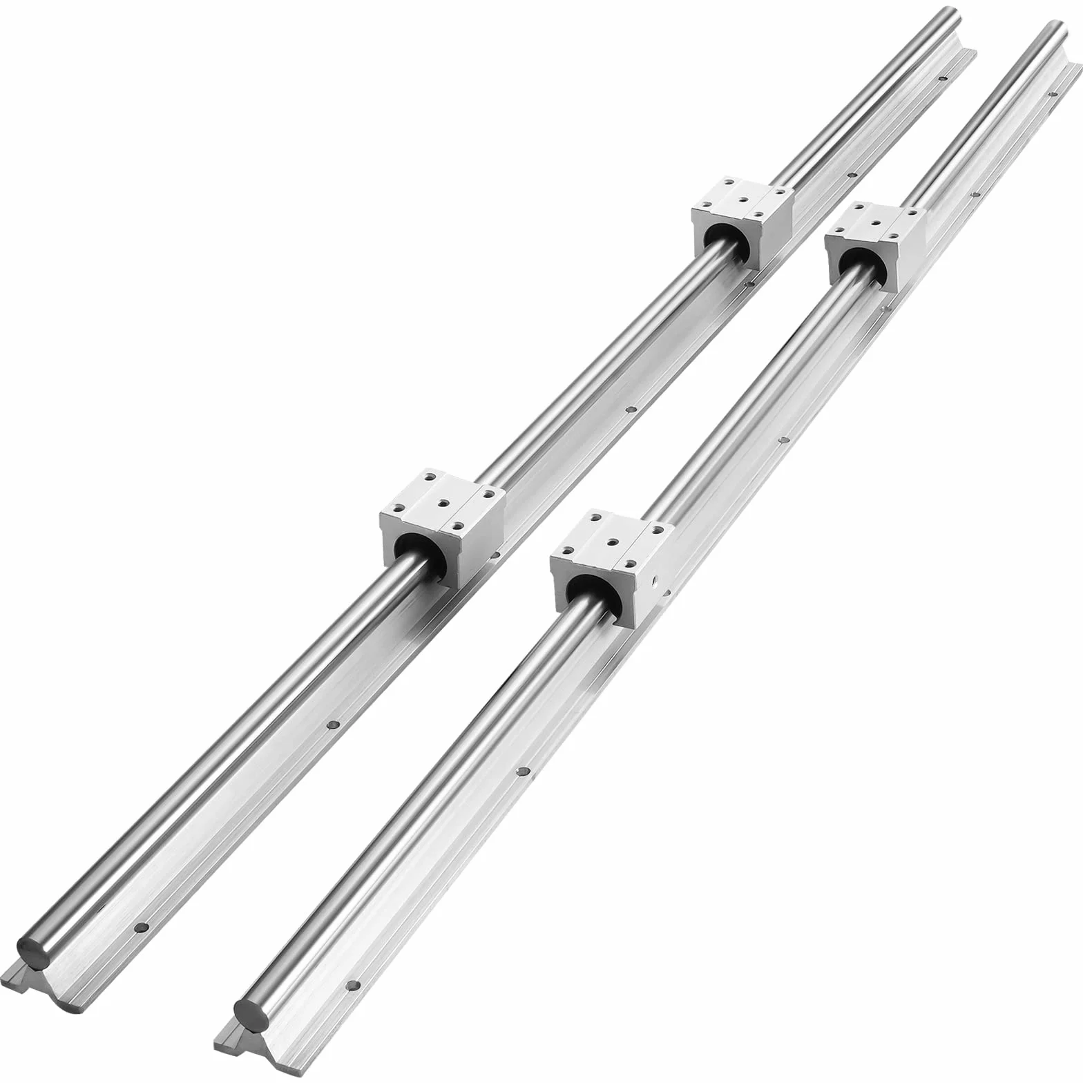 VEVOR Szyna liniowa, 2 zestawy SBR20-800 mm, 2 szt. prowadnica liniowa i 4 szt. SBR20UU blok łożyskowy liniowy prowadnica przesuwna, do automatycznych maszyn i urządzeń
