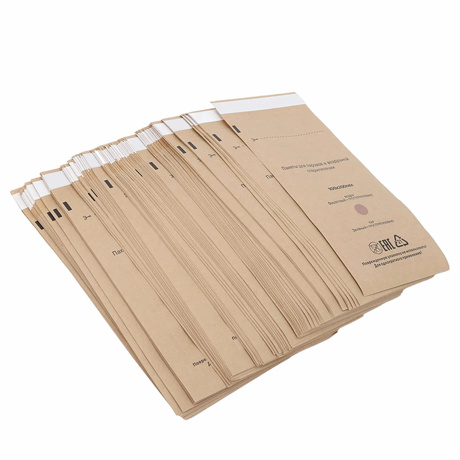 Torby do sterylizacji autoklaw 100 x 200 mm, 100 szt. jednorazowe samouszczelniające