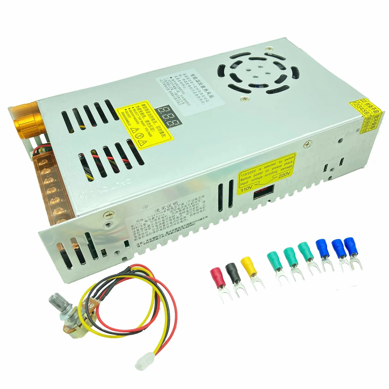Zasilacz impulsowy AC-DC 0-48V 10A 480W regulowany z wyświetlaczem cyfrowym
