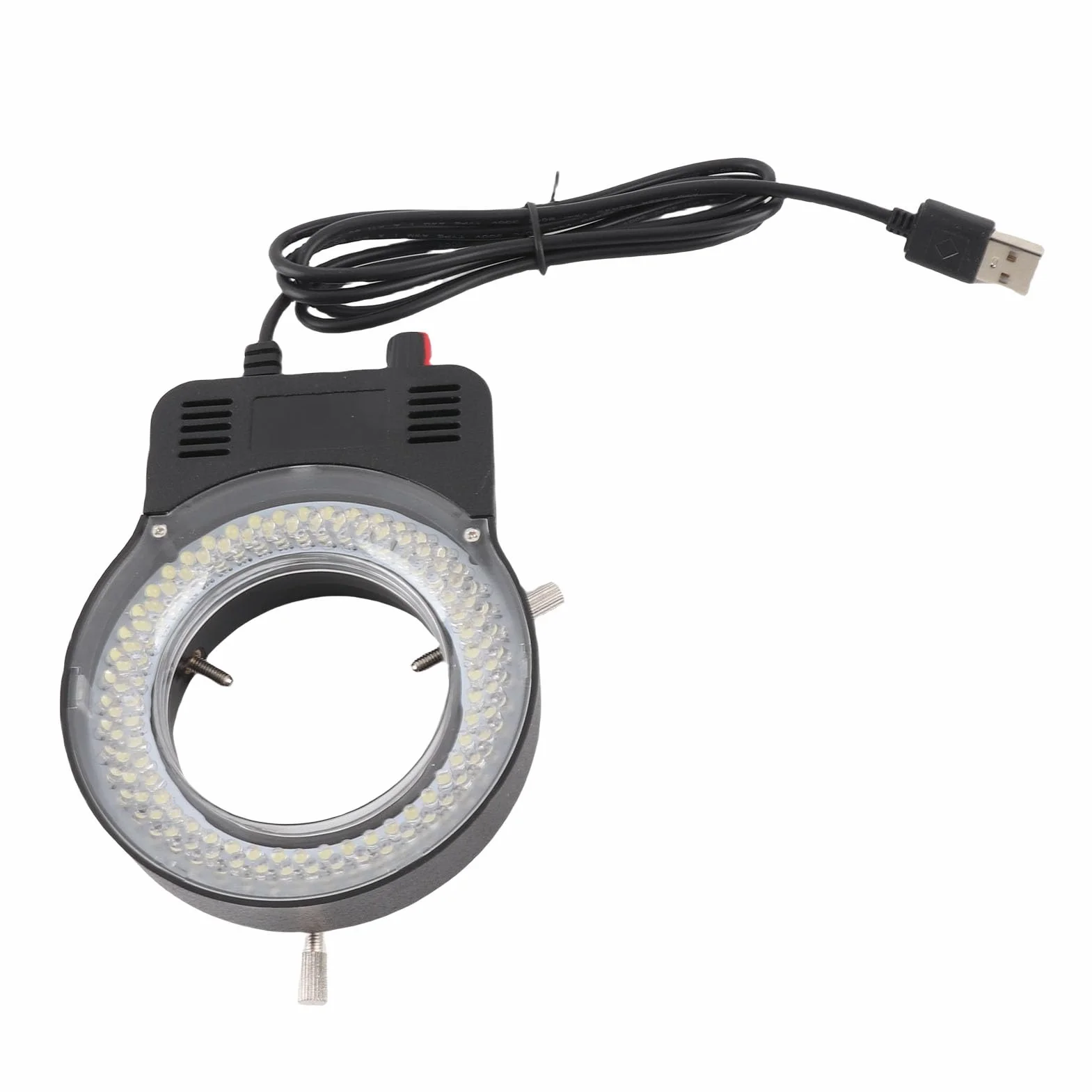 144 LED Mikroskop Pierścieniowy Oświetlacz z regulacją światła, Zasilana Przez USB Lampa Mikroskopowa o Wysokiej Jasności Źródło światła Pierścieniowego LED do Tokarek Aparaty
