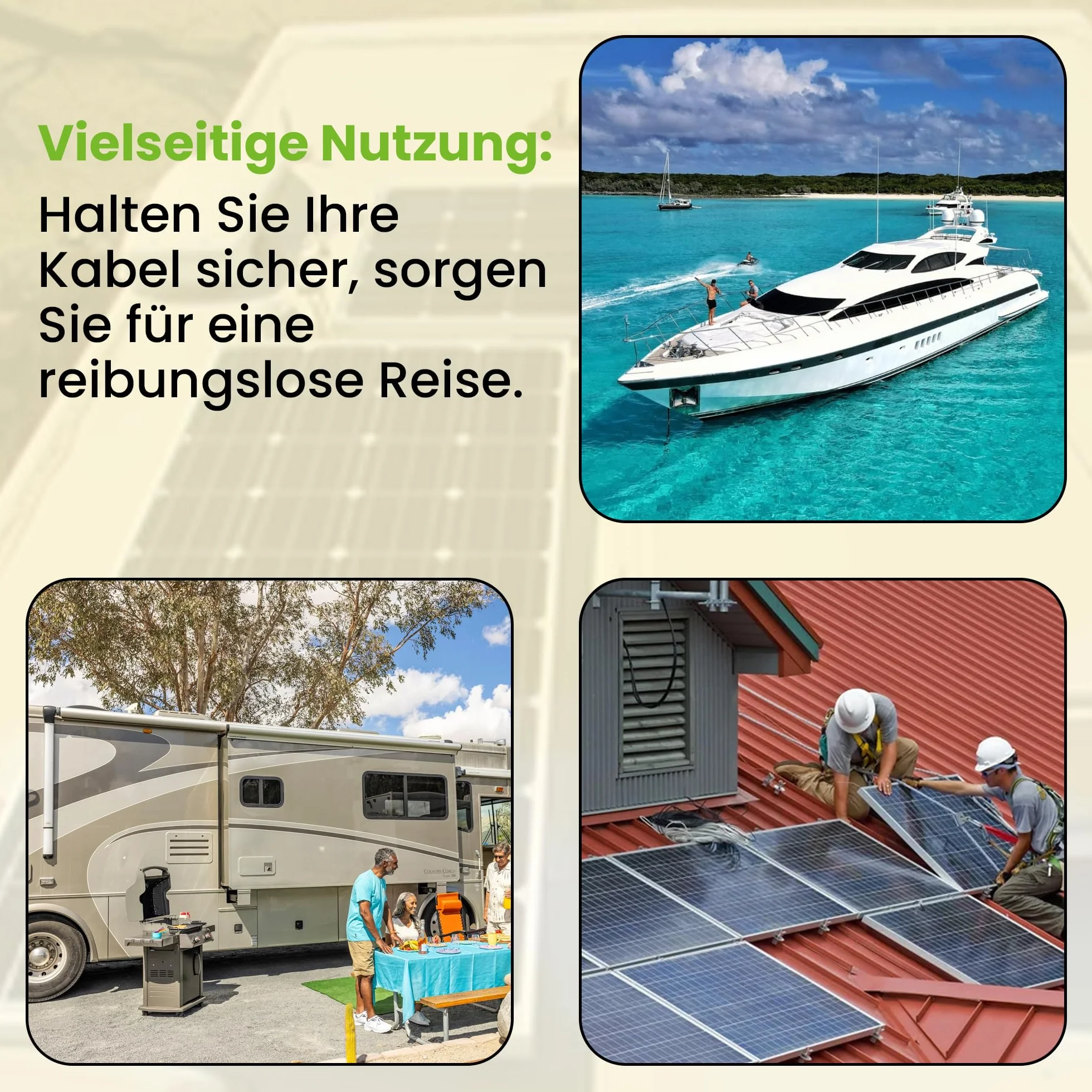Offgridtec© Przepust dachowy podwójny czarny do przyczepy kempingowej, łodzi, solarny, przepust kablowy ABS