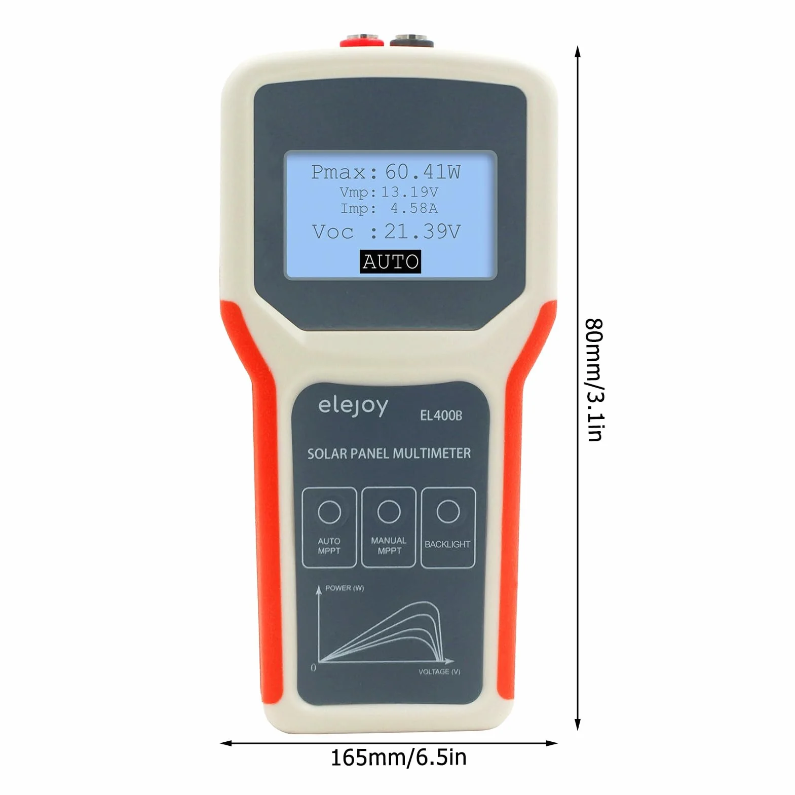 BuyWeek Tester MPPT paneli słonecznych 400 W, multimetr fotowoltaiczny z wyświetlaczem LCD, nie wymaga prądu, do paneli słonecznych PV modułów PV rozwiązywanie problemów (EL400B)