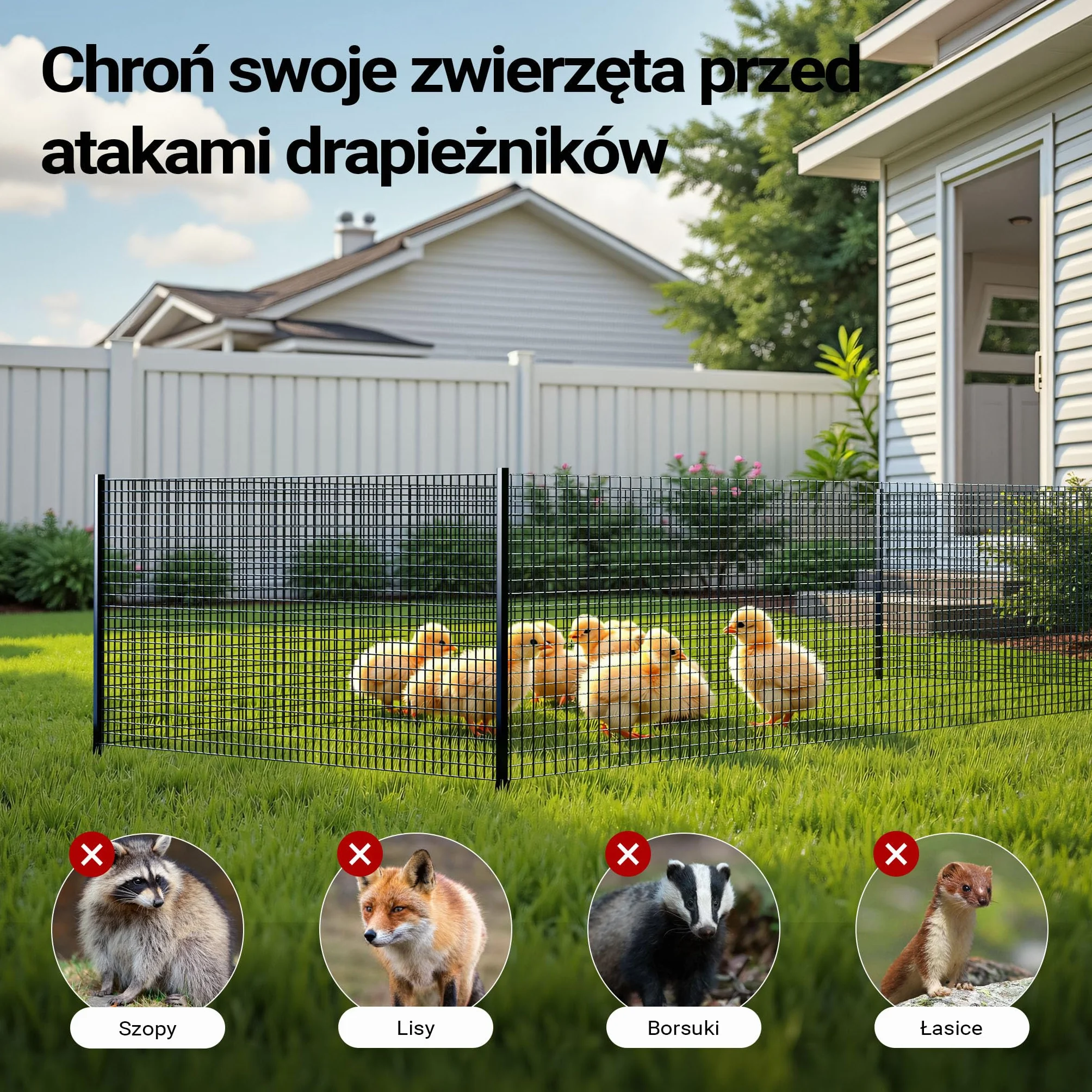 Wiltec Siatka ogrodzeniowa ocynkowana 0,5 x 25 m, czarna, stalowa siatka leśna na woliery i gryzonie, drut 1,42 mm, oczka 25 x 25 mm