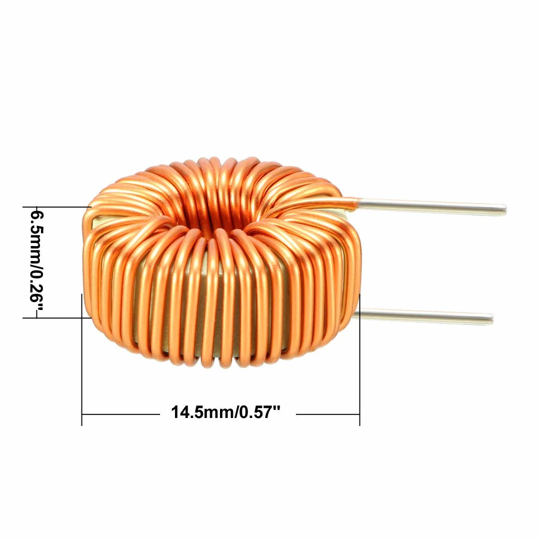 sourcing map 10Pcs Pozioma Toroid Magnetic Induktor 100uH 3ACoil
