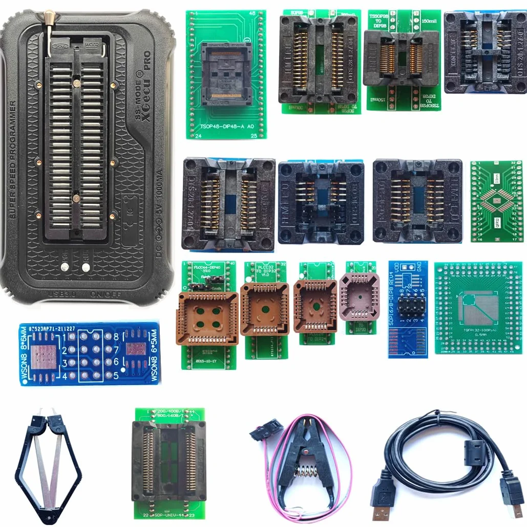 T76 Programmer 15 adapterów kompatybilnych z XGecu T56 T48 TL866II zamiennik Eprom ISP IC Chip SOP PIC NAND Flash EMMC QFN QFP GAL CPLD VGA BGA Socket