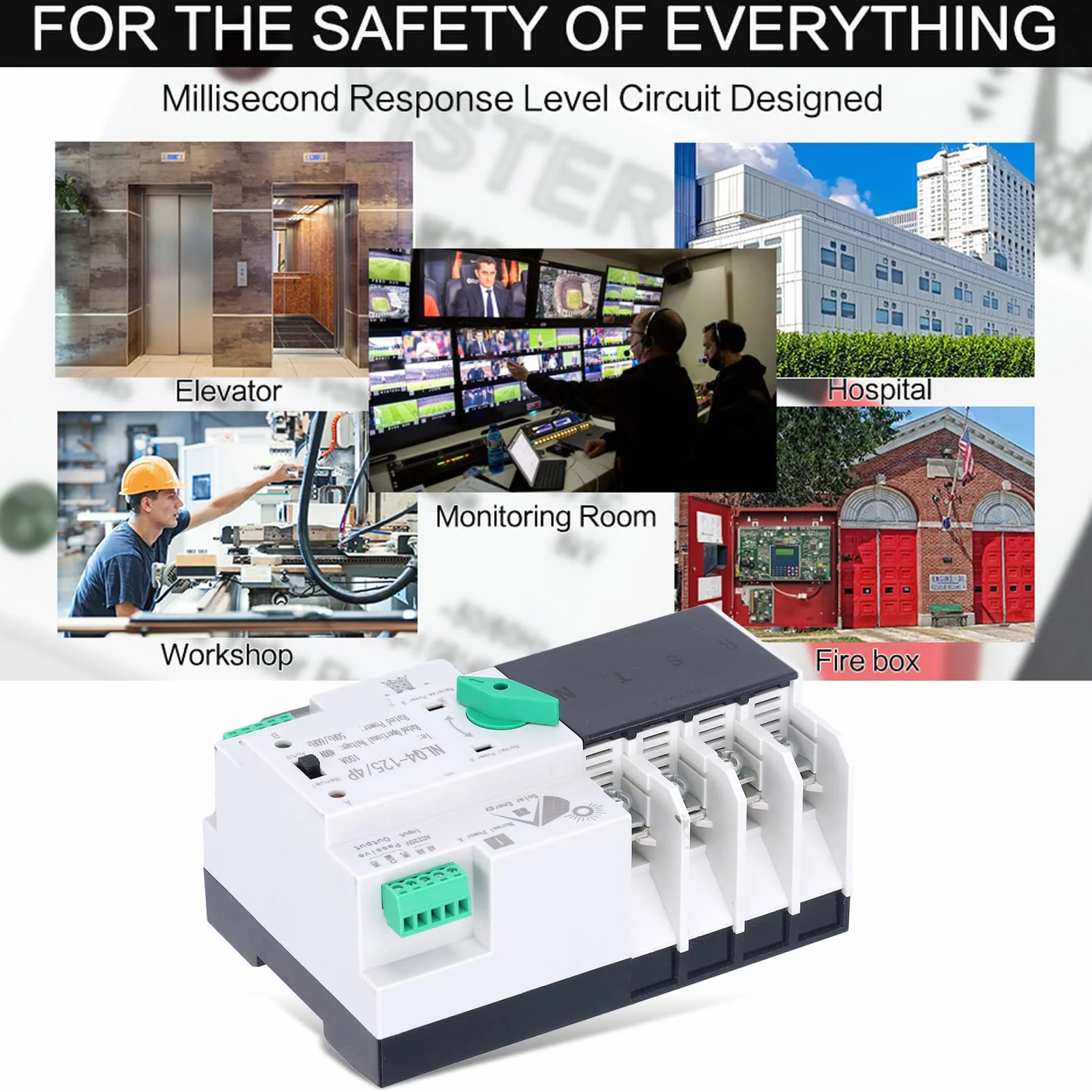 220V Podwójny Przełącznik Automatyczny 4P 100A Inteligentny Przerywacz Obwodu Szybki Kontroler
