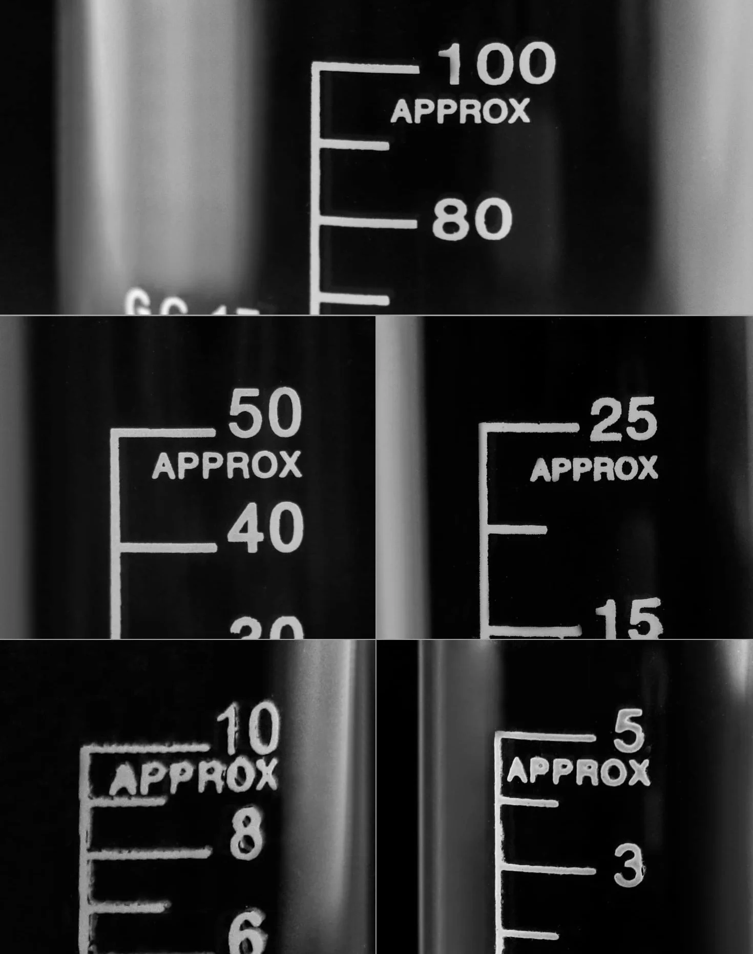 QWORK Zlewka szklana 5 ml 10 ml 25 ml 50 ml 100 ml Zestaw do laboratorium