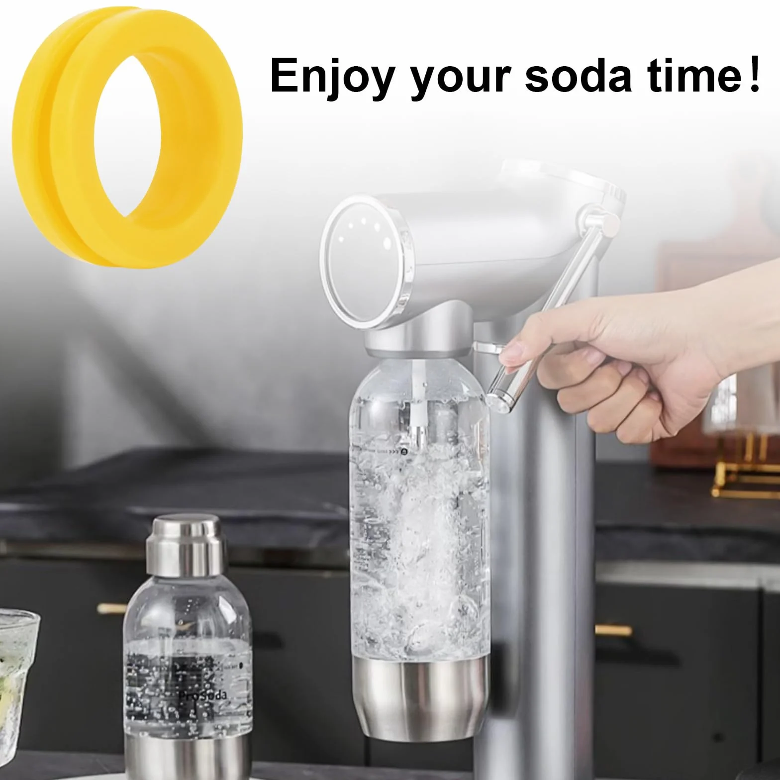 Sodastream 5 sztuk części zamienne, 1,9 x 1 x 0,3 cm / 3 x 2 x 1 cm, ogólna wymiana pierścienia O-ring, uszczelki zamienne (żółte i czarne), uszczelka