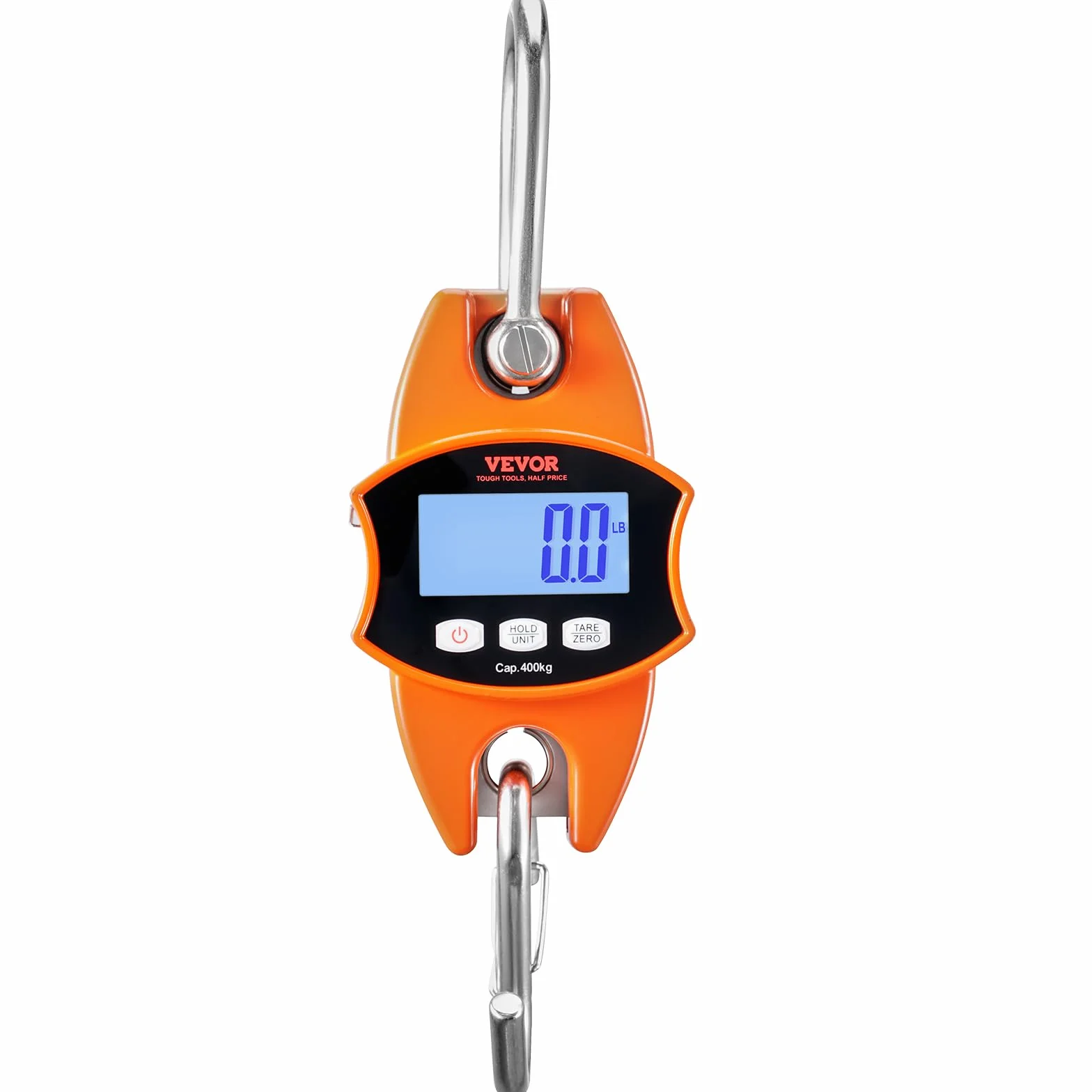 VEVOR Waga dźwigowa 0,15 do 400 kg, cyfrowa waga wisząca, waga 0,05 kg, dokładność 0,05 kg, waga przemysłowa, wyświetlacz LCD, wisząca mini waga przenośna z wbudowaną taśmą pomiarową 1 M