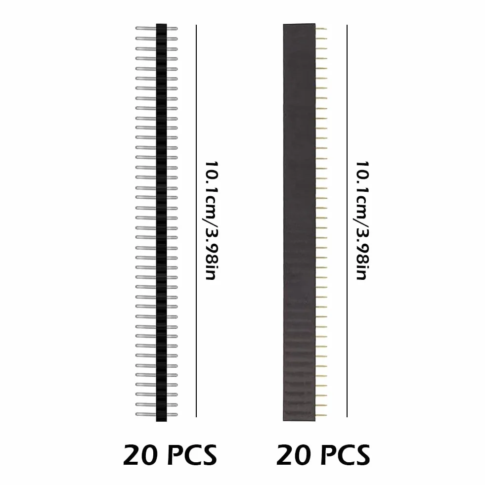 Listwa z gniazdami żeńska 40 pinów 2,54 mm jednorzędowa prosta