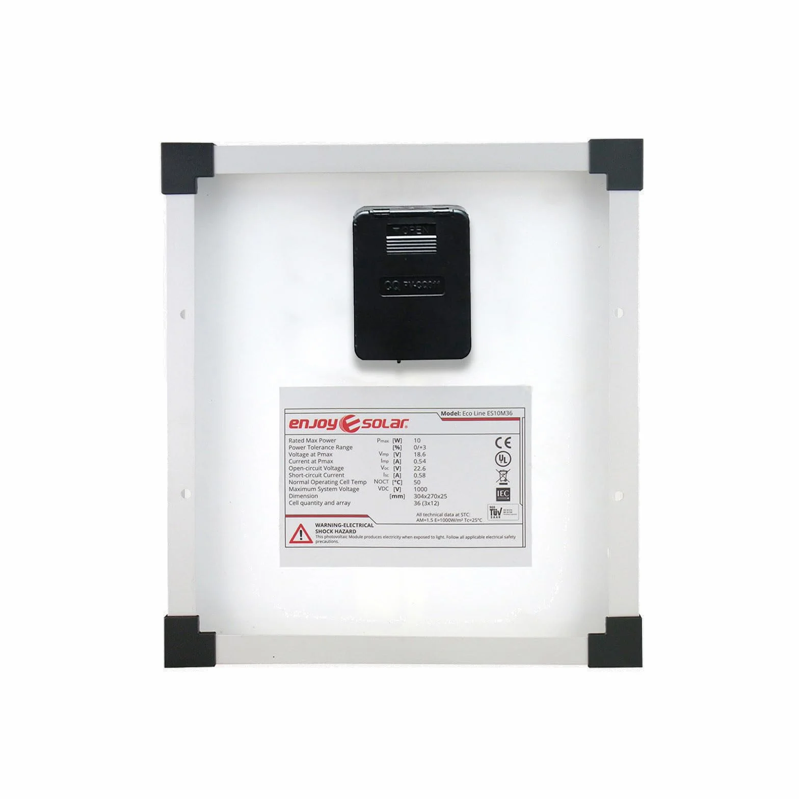 enjoy solar® Mono 12V Mono-krystaliczny panel słoneczny, idealny do przyczep kempingowych, domów ogrodowych i łodzi (Monkey 10W)