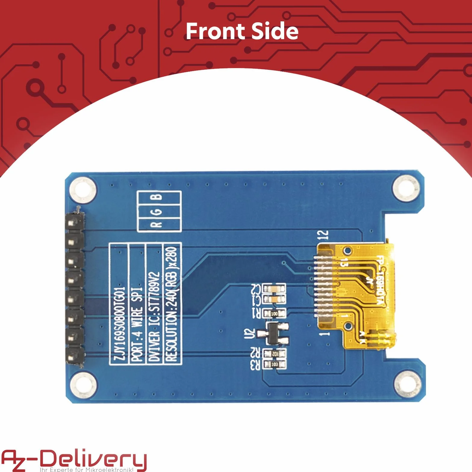 AZDelivery 3 x 1,69-calowy wyświetlacz TFT 240 x 280 ST7789V2 SPI