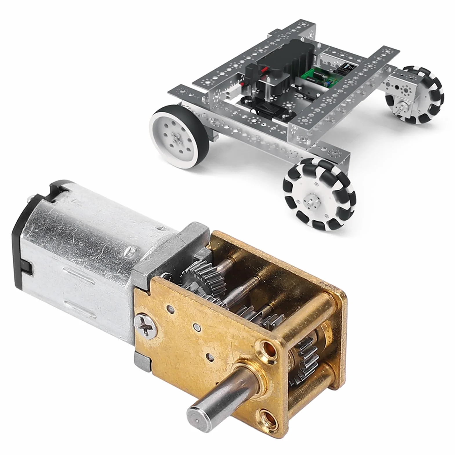 Mini Silnik Skrzyni Biegów, Mikro Silnik Redukcyjny Prądu Stałego Mikro Reduktor Przekładni ślimakowej Szczotka do Samochodu RC Model Robota Zabawka z Silnikiem (DC6V 70RPM)