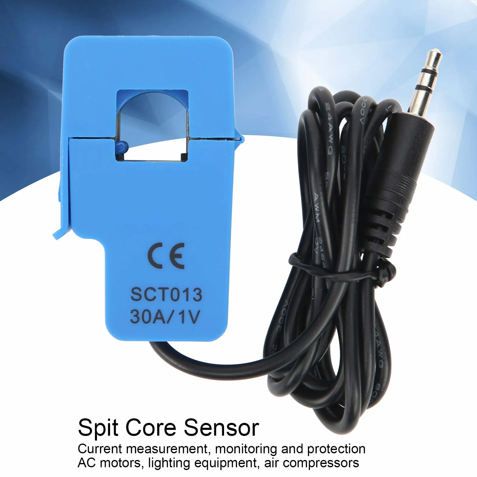 SCT013‑030 30A Transformator z Rdzeniem Ropopochodnym, Transformacja Prądu Zacisku Komponenty ABS -25℃～+70℃