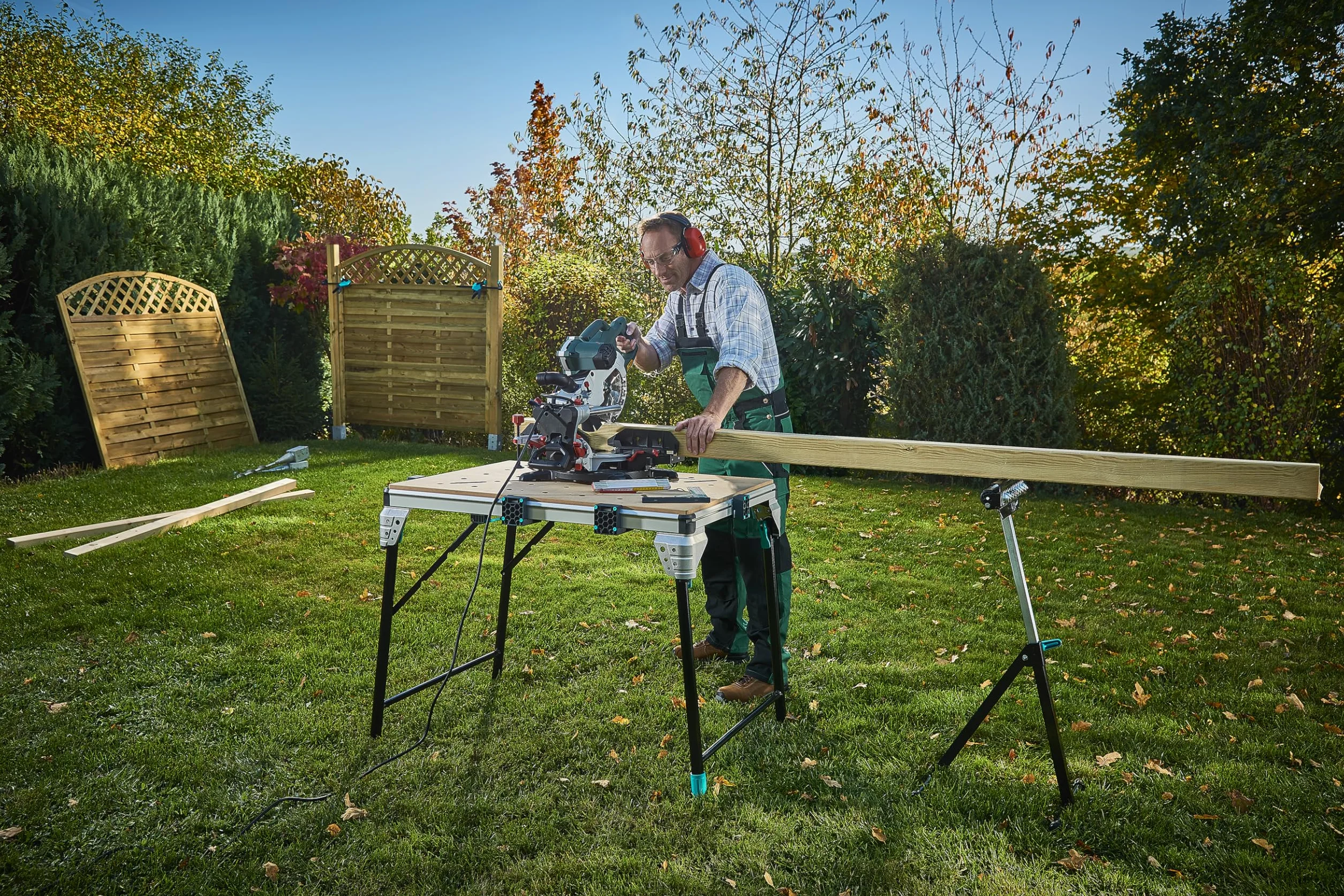 wolfcraft Wielofunkcyjny stojak/podpórka z rolką I 6102300 I Wielofunkcyjny stojak roboczy do podawania i przemieszczania obrabianego materiału