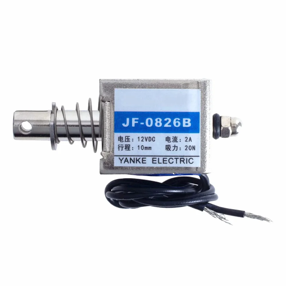 DollaTek 12 V elektromagnes otwartej ramy 10 mm skok Push Pull typ elektroniczny DC elektromagnes 20 N siła