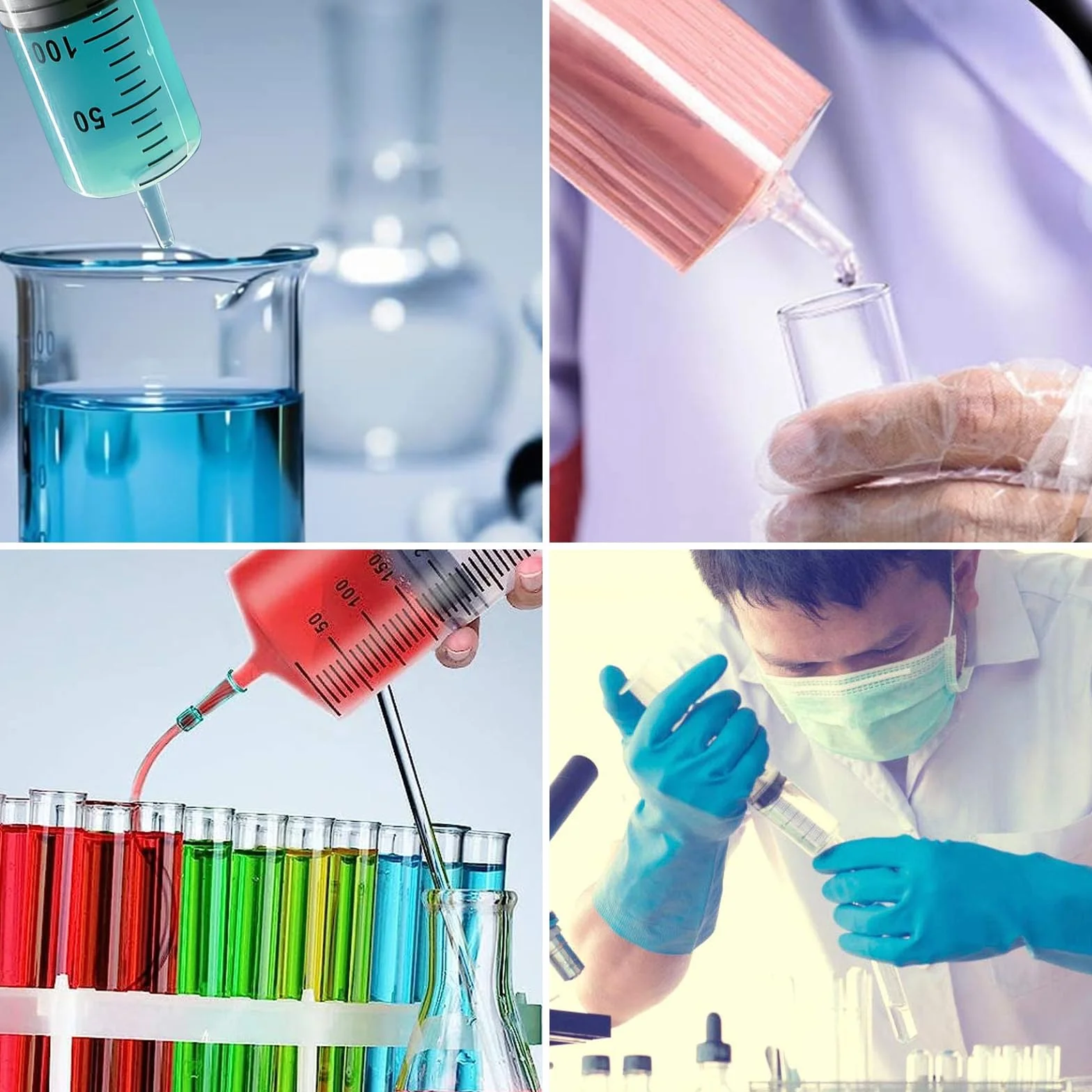 Winbest Duża strzykawka 300 ml, plastikowa strzykawka wielokrotnego użytku z wężem do laboratorium, przemysłu, karmienia zwierząt i podlewania roślin